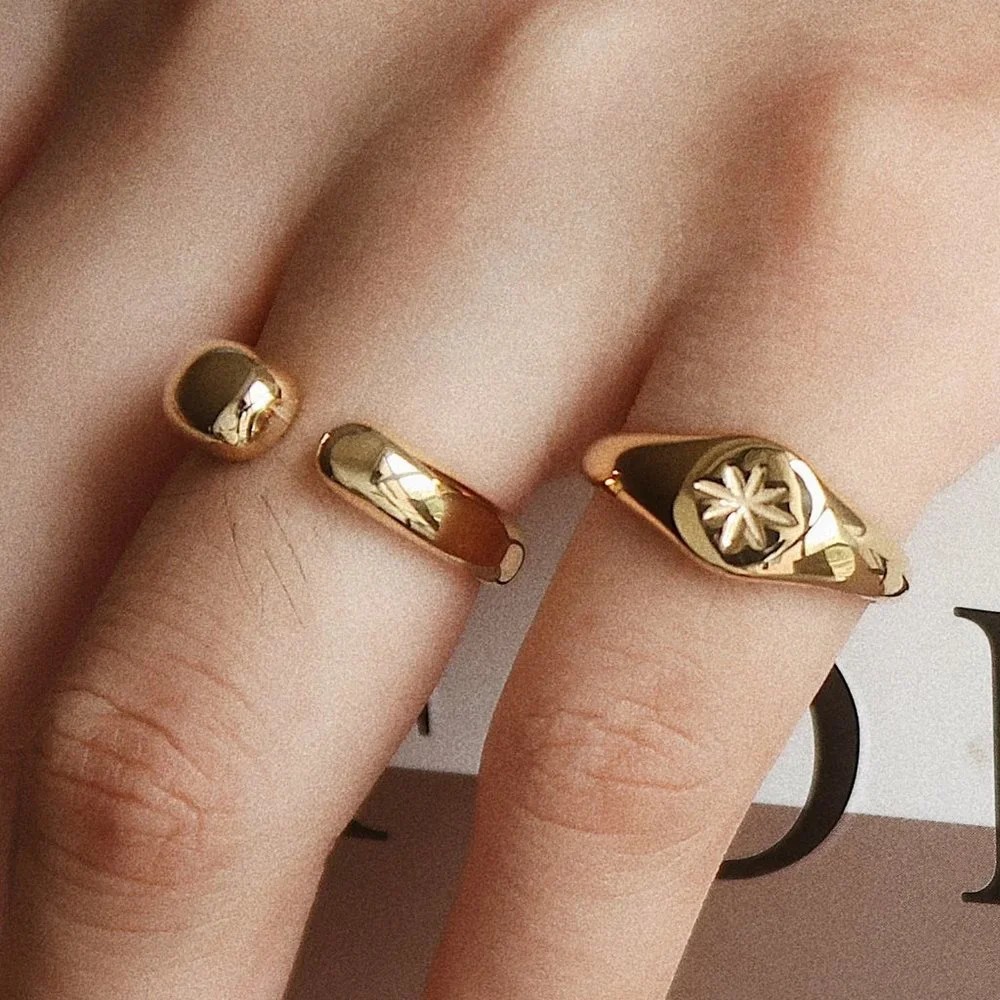 NEW 18K Gold Plated Open Irregular Ring